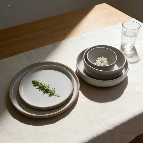 Minimalist Two - Tone Ceramic Dinnerware Set Minimalist Two - Tone Ceramic Dinnerware Set