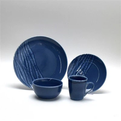 20st Blue Clear Dinner Plate Table Seary Set